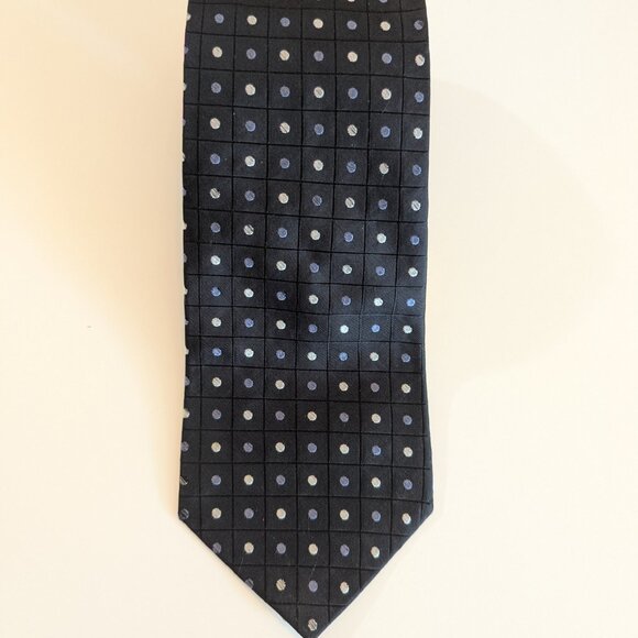 Vintage Tommy Hilfiger Black dotted Silk Tie - Made in USA - Picture 3 of 9